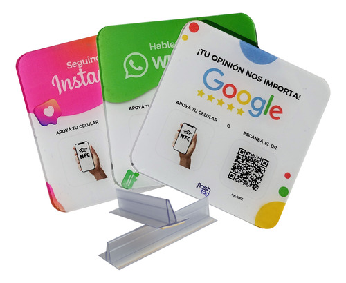 Cartel Acrílico Redes Marketing Digital Para Negocio Local Combo - 1 Cartel Google - 1 Cartel Whats App - 1 Cartel Insta Gram