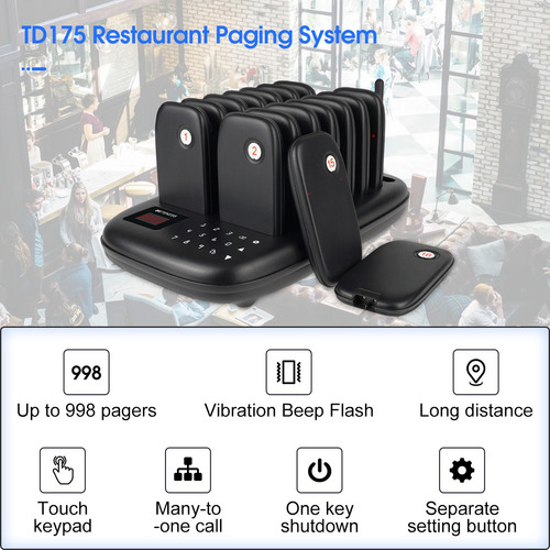 Chama Garçom Wireless Restaurante Com 16 Pager 's Promoção!!