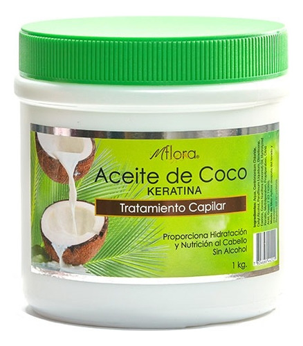 Baño De Crema Tratamiento Capilar Keratina Coco Flora 1kg