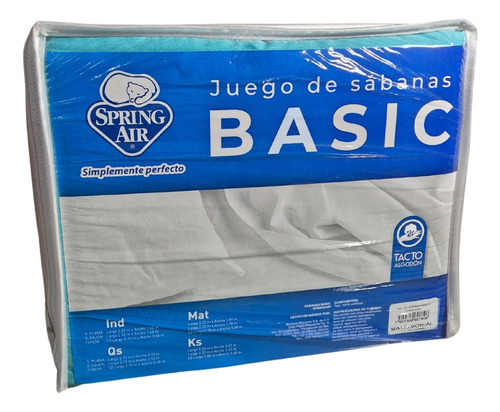 Jgo De Sabanas Matrimomial Microfibra Spring Air Basic Turquesa Liso