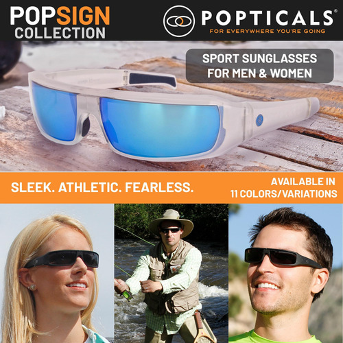 Popticals Gafas De Sol Deportivas, Gafas De Sol Negras, Gafa