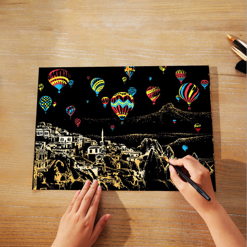 J Colorful City Series City Night Scene Scratch Paintin