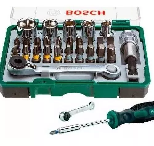 Set De Puntas Accesorios Bosch 28 Piezas + Destornillador
