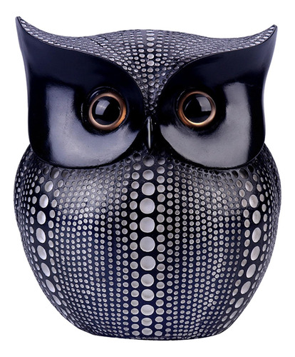 Hucha De Resina Figuras En Forma De Búho Artesanía Negro