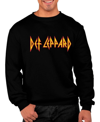 Poleron Sin Capucha Estampado  Rock Def Leppard Unisex