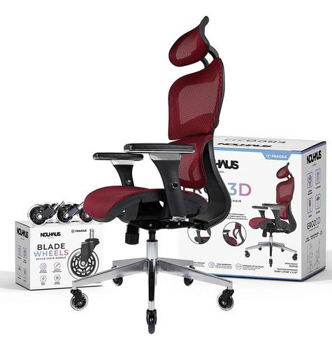 Silla De Oficina Ergonómica Ajustable, Soporte Lumbar 3d