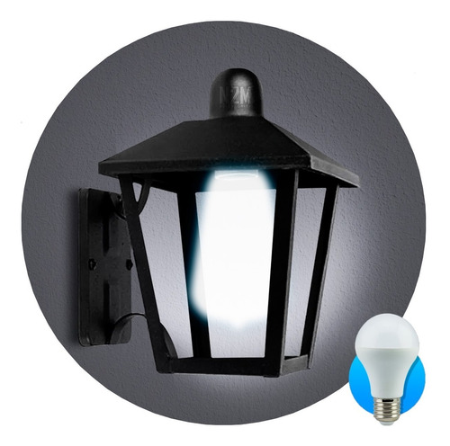 Aplique Pared Led Farol Colonial F140 Luz Exterior + Lampara