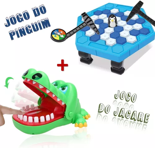 Kit 2 Jogos Brinquedo Pinguim Numa Fria Quebra Gelo Criança + Jogo