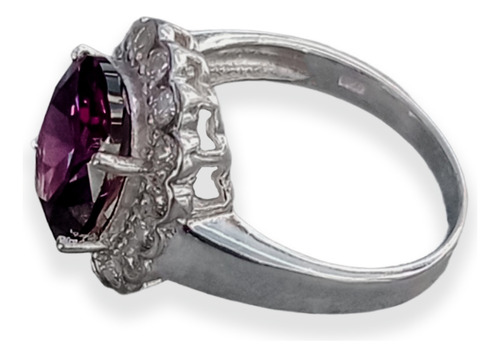 Imagen 2 de 6 de Anillo Plata Italiana 925 Y Circonitas Modelo Dayana Violeta