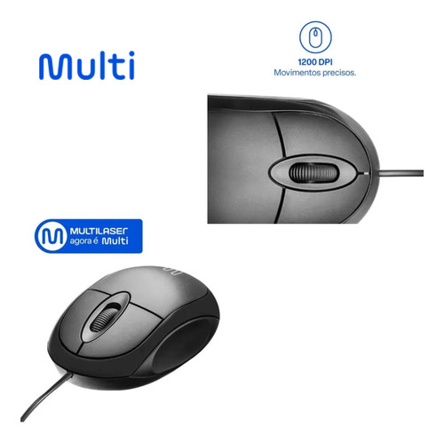 Kit Teclado Usb Basic 0014 Bright + Mouse Classic Multilaser