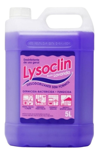 Desinfetante Bruto Lysoclin Liquido Lavanda Galão 5 Litros