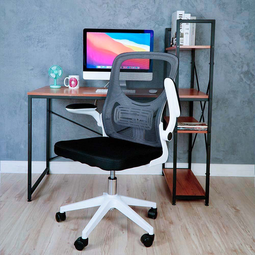 Cadeira Escritório Basic Diretor Tela Mesh Branca Giratória Cor Branco Material Do Estofamento Madeira Revestida De Espuma E Acabamento Em Tela Mesh