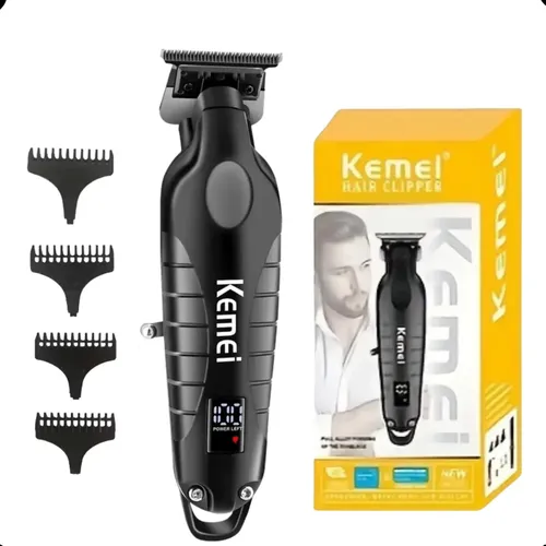 Kemei Maquina Acabamento Profissional Cabelo Kemei Km-2293 Led Preto