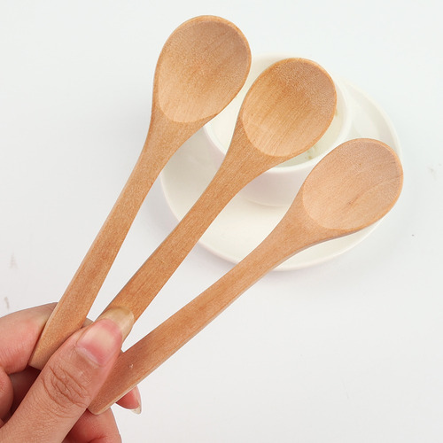Cucharas Redondas De Madera Para Mezclar Sopa, Té Y Café, 12