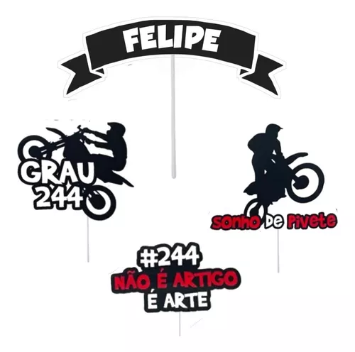 Topo de bolo moto, motoqueiro