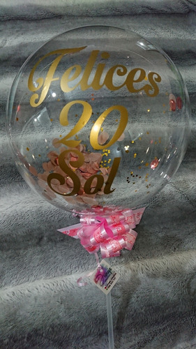 Imagen 2 de 7 de Globo Burbuja Personalizado Cumpleaños, Baby Showers, Etc