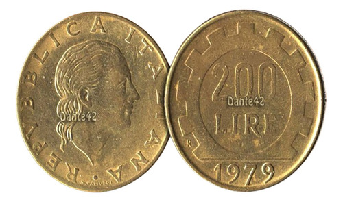Dante42 Moneda 200 Liras Italia 1979