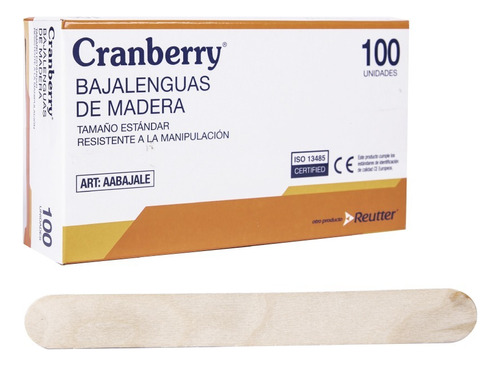 Bajalenguas De Madera 100 Unidades Cranberry