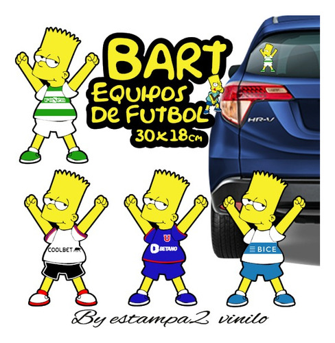 Sticker Adhesivo Bart Equipos De Futbol