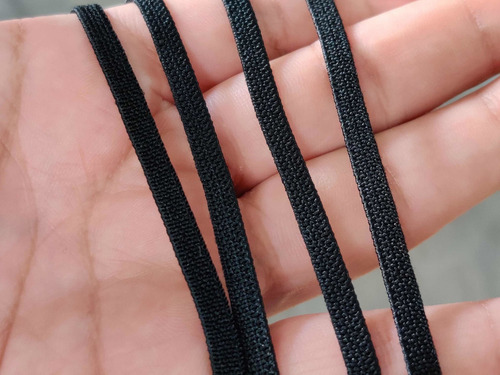 Elastico 4mm Negro Spandex Con 200 Metros Diseño de la tela plano