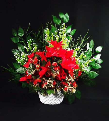 Arranjo Natal Grande Flores Poinsettia Artificiais Enfeites | Parcelamento  sem juros