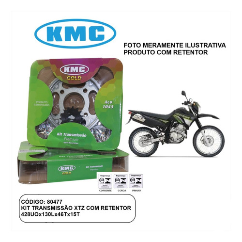 Kit Relação Kmc Transmissão Lander250 2006-2008 Com Retentor