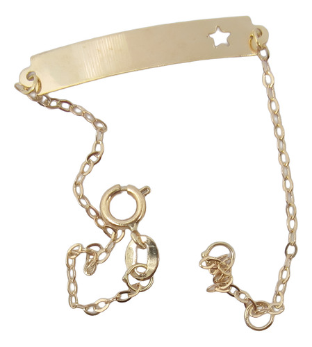 0519 Pulseira Infantil Curta Comp. 13 Cm Ouro 18k