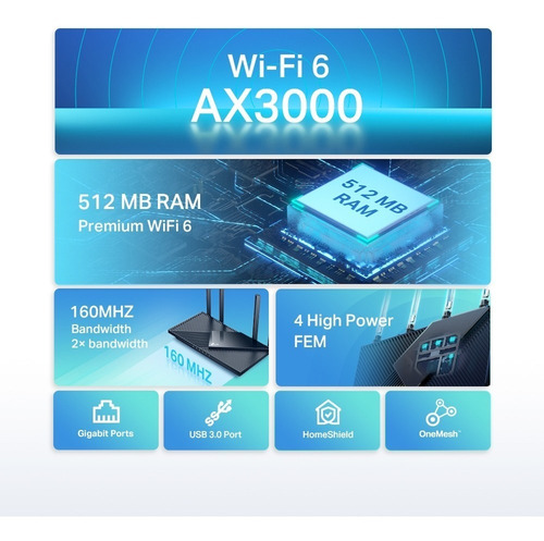 Router Inalámbrico Dual Banda Archer Ax55 Wi-fi 6 One Mesh