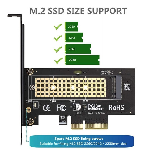 Adaptador Pcie 3.0 X4 Para Ssd M.2 Nvme