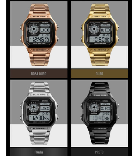Relogio Masculino Skmei 1335 Original Pulseira Em Aço