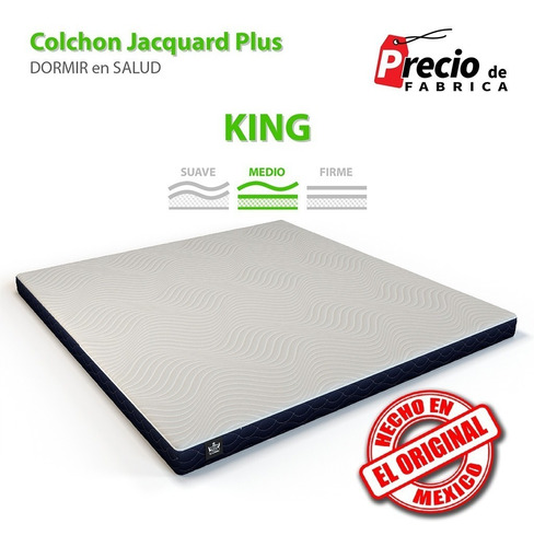 Colchon De Espuma Economico Plus Jacquard King 15cm