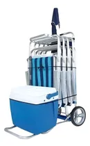 Comprar Carrito Playa Mesa Aluminio Porta Reposeras Conservadora Mor