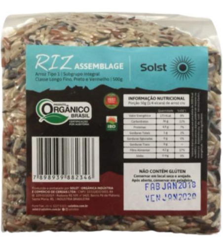 Kit 6x: Arroz Riz Assemblage Orgânico Solst 500g