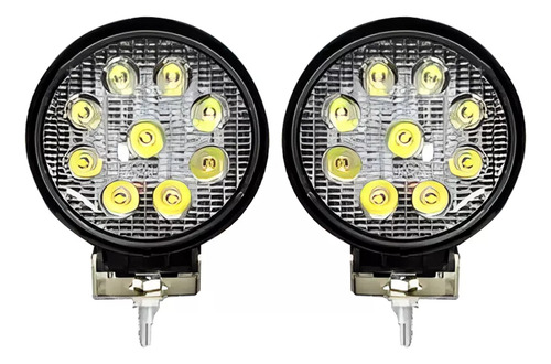 Pieza Faro Led Cree Barra 9 Led 27w Redondos Jeep 4x4 Off
