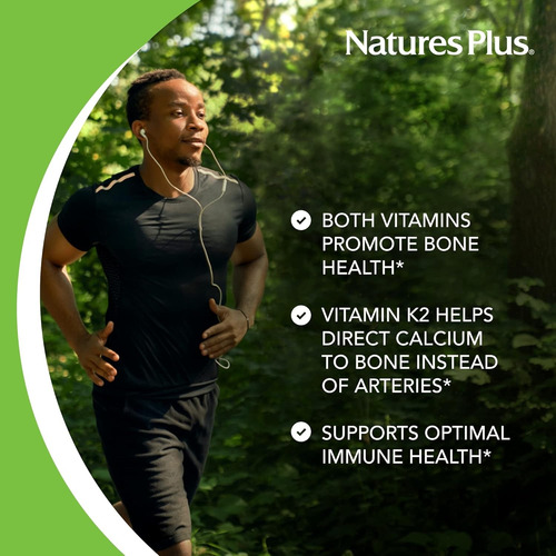 Natures Plus | Vitamina D3 Con K2, 90 Tabletas