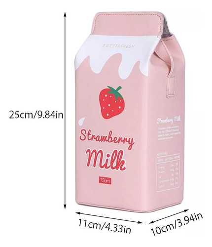 Billetera De Caja De Leche Fruta Encantadora Plátano Fresa