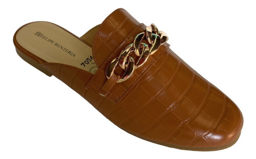 Imagen 4 de 9 de Zapato Flat Dama Felipe Rentería Mule Con Cadena