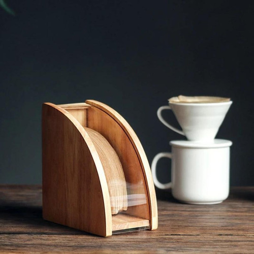 Imagen 3 de 4 de Stand Dispensador De Filtros Café V60 Barista Diseño Madera