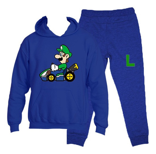 Buzo Conjunto Estampado Luigui   Mario Bros Gamer