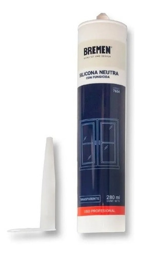 Silicona Neutra C/ Fungicida 280ml Transparente Bremen X 12