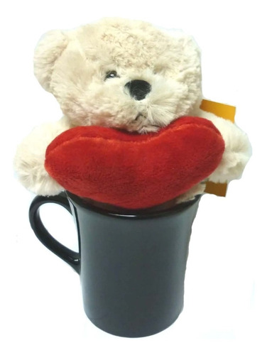 Bello Arreglo De Peluche Oso Con Corazón Y Taza