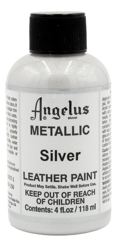 Pinturas Para Cuero De Angelus, 4 Onza Estndar, Plateado