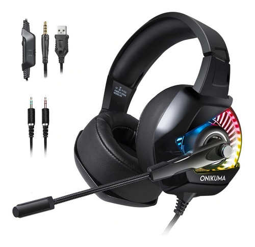 Diadema Headset Gamer Rgb Ps4 Consolas Mobile Pc Onikuma K6