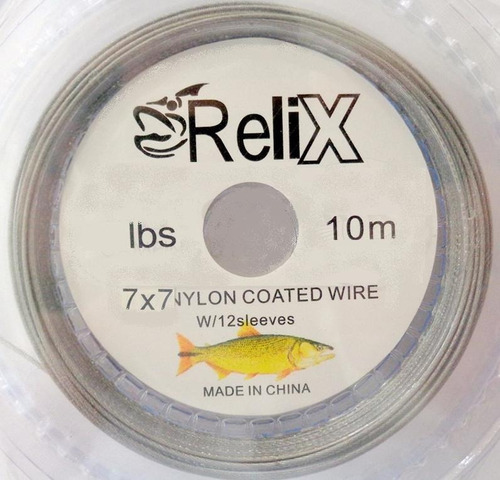 Cable Leader De Acero Forrado Anudable Relix 7 X 7 40 Lbs 