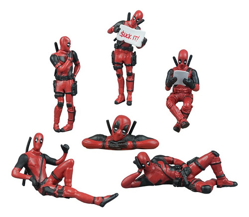 2024 Nuevo Modelo Deadpool 3 Figura Adornos Decorativos 6pcs