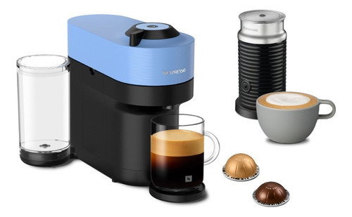 Máquina Nespresso Vertuo Pop Blue + Espumador De Leche