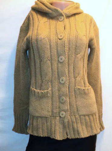Saco Sweater Chaqueta Lana Capucha Cinto Tapa La Cola