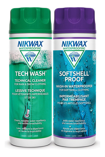 Nikwax Softshell - Paquete Doble De Limpieza E Impermeabili.