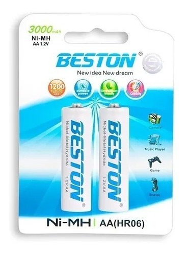 Batería Recargable Beston Aa X 2 3000mah *itech 