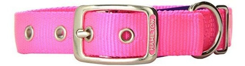 Collar Para Perro De Nylon Doble, 1x20 , Rosa.